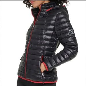 TOMMY HILFIGER SPORT Women's Lightweight Hooded Packable Puffer Jacket sz M NWT